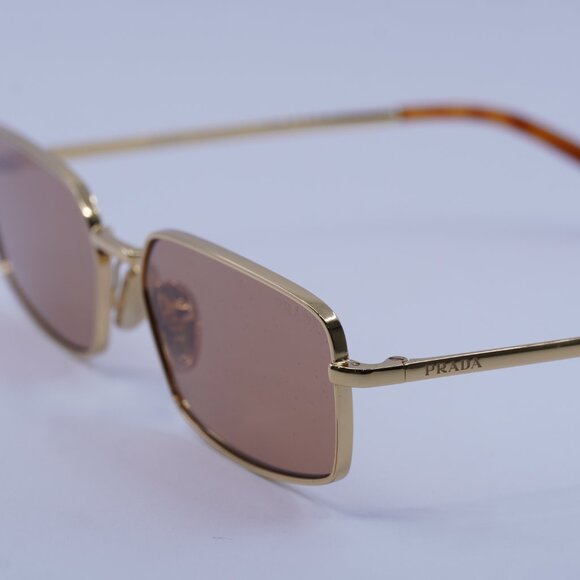 Prada PRA60S 5AK07V Sunglasses Gold Rectangle Frame - Picture 8 of 10